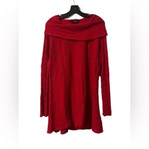 Ali miles Women Red Cowl Neck Tunic dress